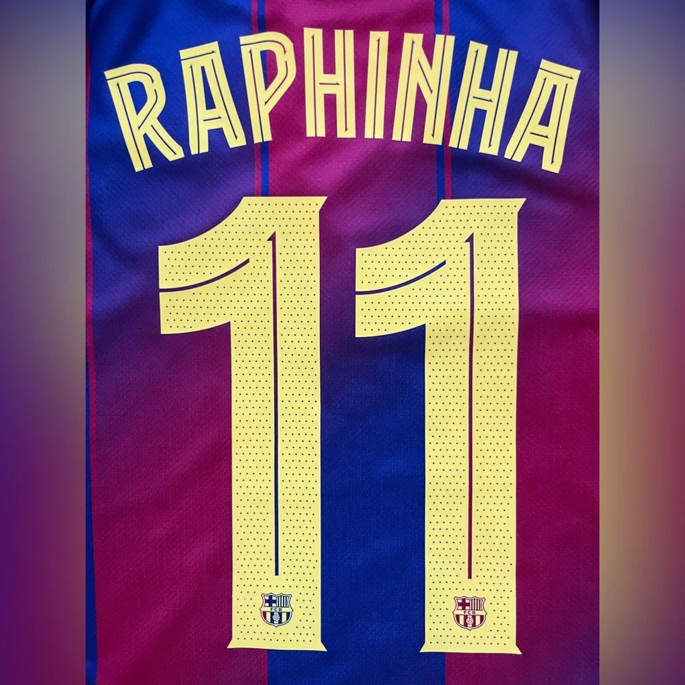 Raphinha #11 M-XL Barcelona Home Soccer Jersey UCL 2025 Blue - Picture 2 of 5